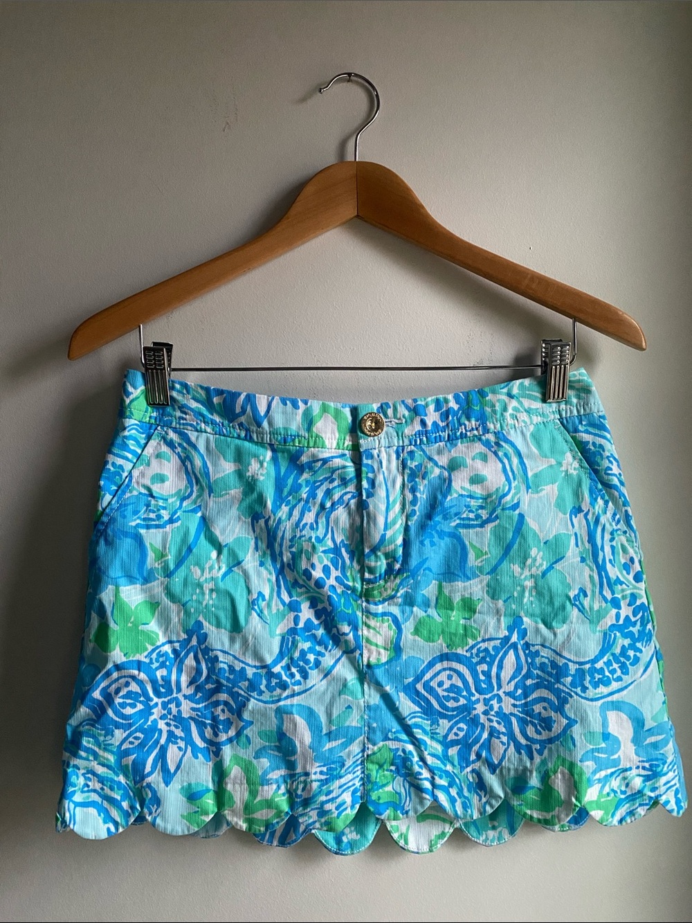 Lilly Pulitzer Mid Rise Scalloped Mini Skort
